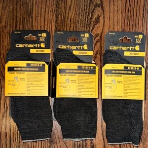 NWT Carhartt Men's Dark Gray Crew Lot of 3 pairs